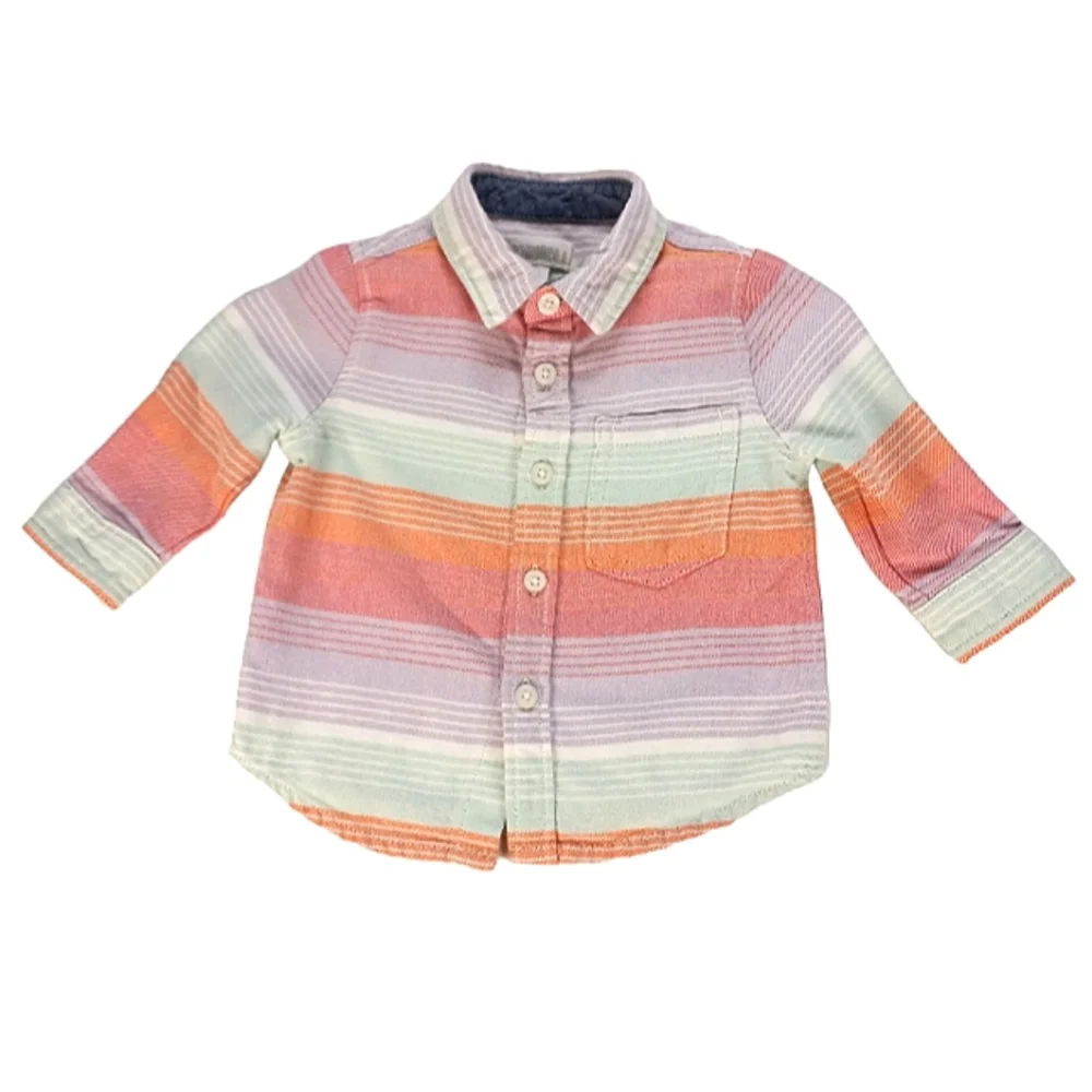 Gymboree Shirt Striped Button Down Size 0-3 Months